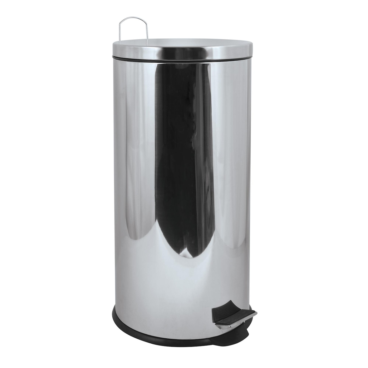 WellHome - Pattumiera da bagno 30L con pedale in acciaio inox Ø29x64,5 cm - PBA