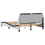 thumbnail of vidaXL Bettgestell mit LED Weiß und Schwarz 140x190 cm Kunstleder
