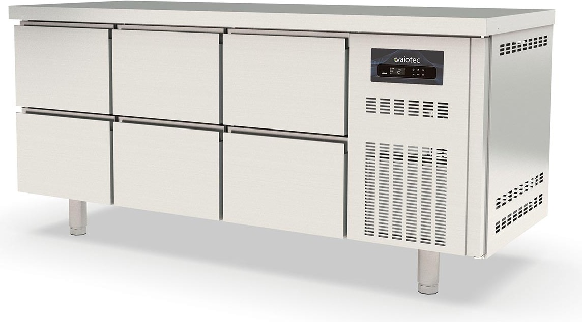 vaiotec TOPLINE Tiefkühltisch / 3-fach GN1/1 mit 6 Schubladen, 1795 x 700 mm