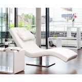 thumbnail of SalesFever Relax ligstoel met nekkussen | hoes kunstleer | frame van roestvrij staal | B 60 x D 170 x H 82 cm | wit