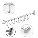 thumbnail of Intirilife Hängeleiste für die Küche aus Edelstahl mit 9 Haken zum Bohren - 49.8 x 3.4 x 2.2 cm Küchen Reling Hakenleiste Küchenstange Wandhalterung