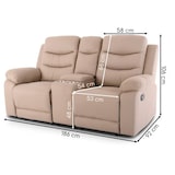 thumbnail of Kinosessel, 2er-Fernsehsessel mit Relaxfunktion, Liegefunktion Easy-Lift, Belastbarkeit je Sitzplatz 130 kg, Mikrofaser, in Beige, Raburg Pixx