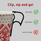 thumbnail of 100 Cup Clips Getränkehalter Ø mind. 70 mm Schwarz Mehrweg