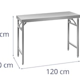 thumbnail of Royal Catering Edelstahl-Arbeitstisch - PREMIUM - 120 x 60 cm - 210 kg - klappbar -