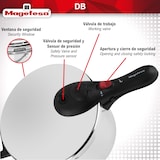 thumbnail of Magefesa DB - Olla Express Rápida de 7,5 Litros, Acero Inoxidable 18/10, Apta para Todo Tipo de Cocinas Incluida Inducción, 5 Sistemas de Seguridad