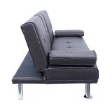 thumbnail of Décoshop26 - Dreisitzer-Schlafsofa mit ausklappbaren Getränkehaltern verstellbarer Rückenlehne 166 x 97 cm braunes Kunstleder 04_0010967