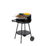 thumbnail of Tarrington House Holzkohlegrill rund Deluxe, Stahl, 53 x 66.5 x 83 cm, Grillrost Ø 48 cm, höhenverstellbarer Grillrost, fahrbar, schwarz