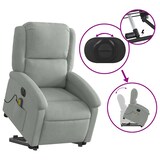 thumbnail of vidaXL Massagesessel mit Aufstehhilfe Elektrisch Hellgrau Samt