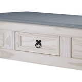 thumbnail of Couchtisch 100 x 60 cm mit Schublade Pinienholz weiß grau lasiert MEXICO