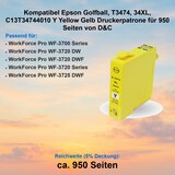 thumbnail of Kompatibel Epson Golfball, T3474, 34XL, C13T34744010 Y Yellow Gelb Druckerpatrone für 950 Seiten von D&C