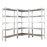 thumbnail of EASYmaxx Schwerlastregal 3er-Set - 1x Schwerlast-Eckregal/2x Schwerlastregal - silber/holzfarben