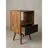 thumbnail of Retro Nachttisch aus Sheesham-Holz, 70 cm - Für Boxspringbetten, Vintage-Stil. 40x35x70 cm | Kadima Design