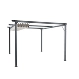 thumbnail of Gazebo Pergola 3 x 3 M Pergolato Con Telo Beige Impermeabile Retrattile Richiudibile Struttura In Acciaio Per Giardino Terrazzo Piscina Esterno Fiere