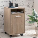 thumbnail of Rollcontainer `Ossola`: 2 Türfächer, Ablagefach, Rollen mit Bremsen, Melaminharz-Beschichtung, einfacher Aufbau. Beige, 33x38x60 cm | Kadima Design