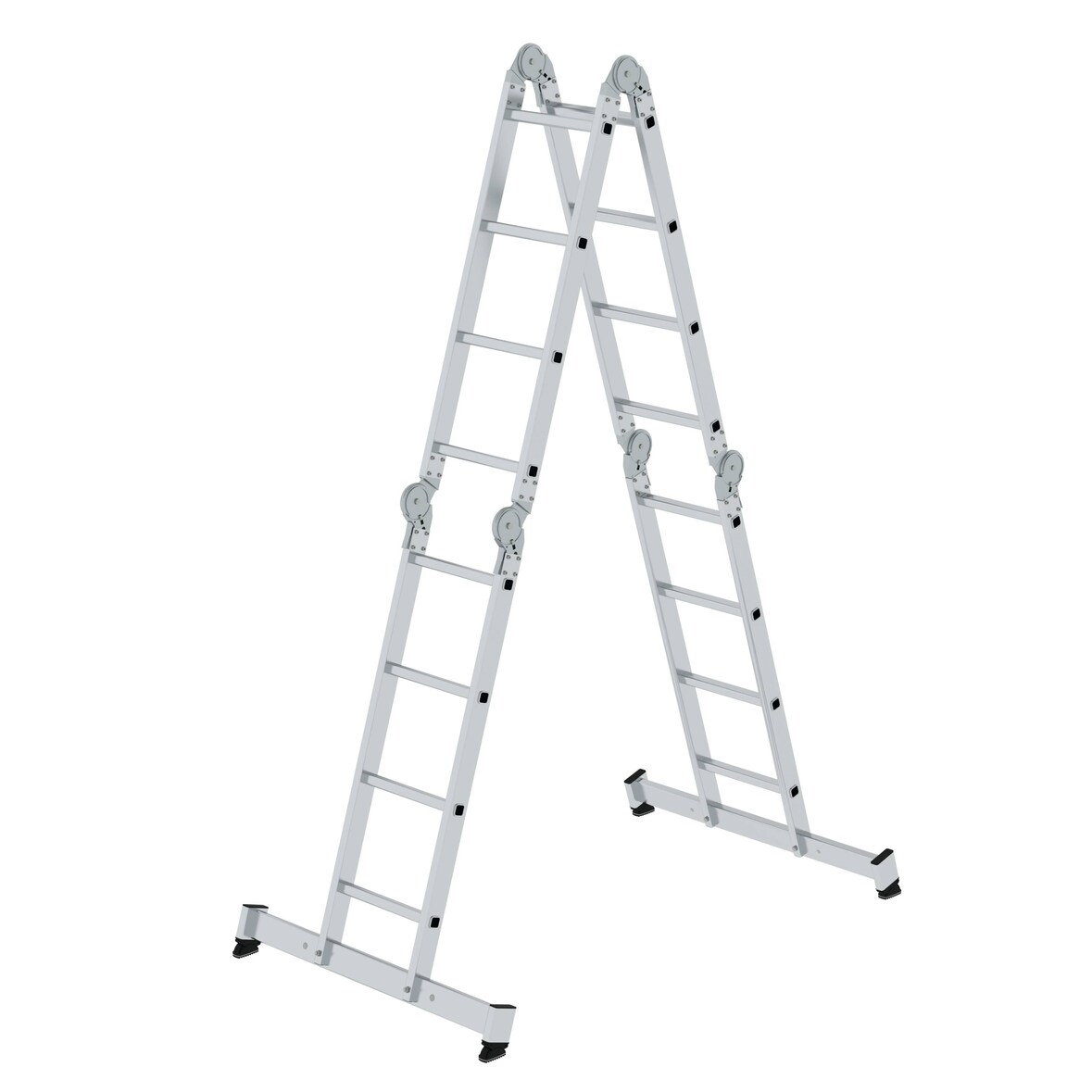 PROREGAL Vielzweckleiter 4-teilig mit nivello®-Traverse 4x4 Sprossen