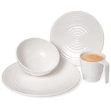 thumbnail of Melamin Geschirr Set 4 Personen Crema 16 Teilig + 4 Tiamo Weiß Weingläser Tafelgeschirr Picknick BBQ Kochgeschirr