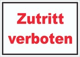 thumbnail of Zutritt verboten Schild rot-weiß-schwarz A3 (297x420mm)