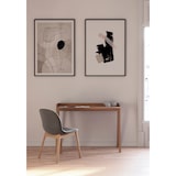 thumbnail of Escritorio 625 modelo BERLÍN en melamina Nogal con patas de madera de haya maciza, de HERDASA.