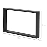 thumbnail of HOMCOM juego de 2 patas de mesa de acero 70x41 cm patas rectangular de mesa para muebles de bricolaje industrial con tornillos y protectores de suelo