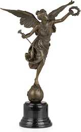 thumbnail of Moritz Bronzefigur Siegesgöttin Viktoria Siegessäule Höhe 37 cm 2,8 kg Skulptur Statue Antik-Stil historisch Dekoration Vintage