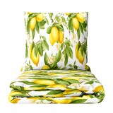 thumbnail of Baumwolle Renforce Bettwäsche Set 4 teilig 135x200 cm Baumwolle Mediterranes Zitronen Motiv Weiß Gelb Grün mit Reißverschluss