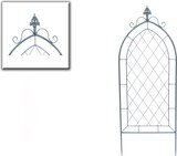 thumbnail of DanDiBo Rankhilfe Metall Rankgitter 120 cm Grau 96193 Kletterhilfe Bodenstecker Blumenhalter Ranksäule