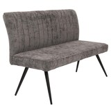 thumbnail of Sitzbank | HxBxT 90x160x60cm | Sitzhöhe 48cm | Rückenlehne Stoff/Textil Chenille Metall 160cm | Grau-Braun | Esszimmerbank Bank Polsterbank