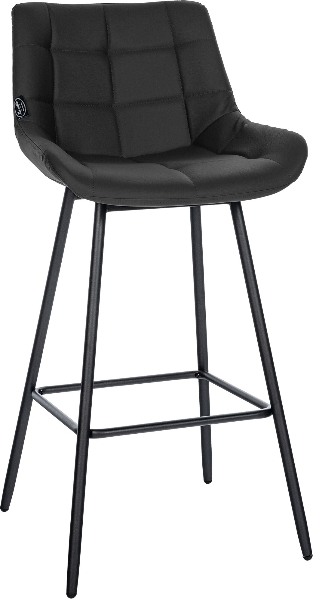 Barhocker VISEN - Kunstleder Schwarz 49x56x104 cm | Barstuhl Mit Lehne Tresenhocker Tresenstuhl Kneipenhocker Kneipenstuhl