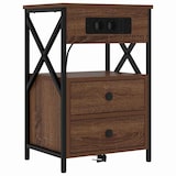 thumbnail of vidaXL Nachttisch mit Ladestation 2 pcs Braunes Eichenholz