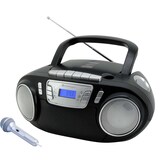 thumbnail of Soundmaster SCD5800SW tragbarer CD-Player Radiorecorder Kassettenrekorder USB AUX LED-Licht Karaoke inklusive Mikrofon Farbe Schwarz