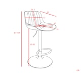 thumbnail of Barhocker 4er Set höhenverstellbar drehbar 109x47x36 cm Schwarz mit Samtbezug ergonomischer Rückenlehne und stabilem Metallgestell