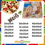 thumbnail of DayBays 7800 Stk. Pizza-Karton 22x22x4 cm  Weiß Kraftpapier bedruckt mit Pizza-Motiv