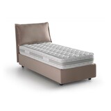 thumbnail of Dmora Einzelbett Daugust, Bettkasten mit Stoffbezug, 100 % Made in Italy, Öffnung vorne, inklusive Matratze 80 x 190 cm, Taupe