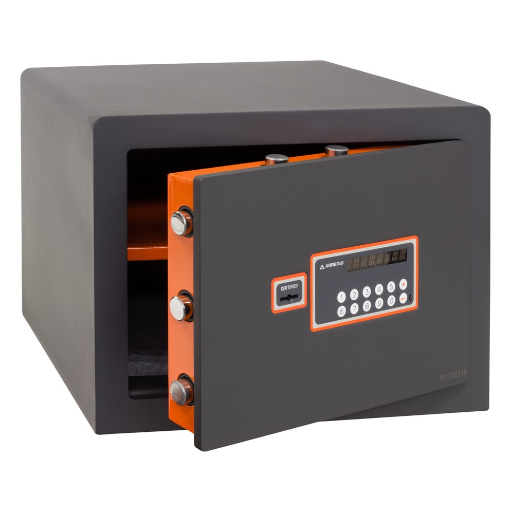 ARREGUI Plus C 180050 Caja fuerte con llave y codigo, Caja de doble seguridad con apertura certificada de llave y teclado, 32 x 42 x 36 cm, 38L