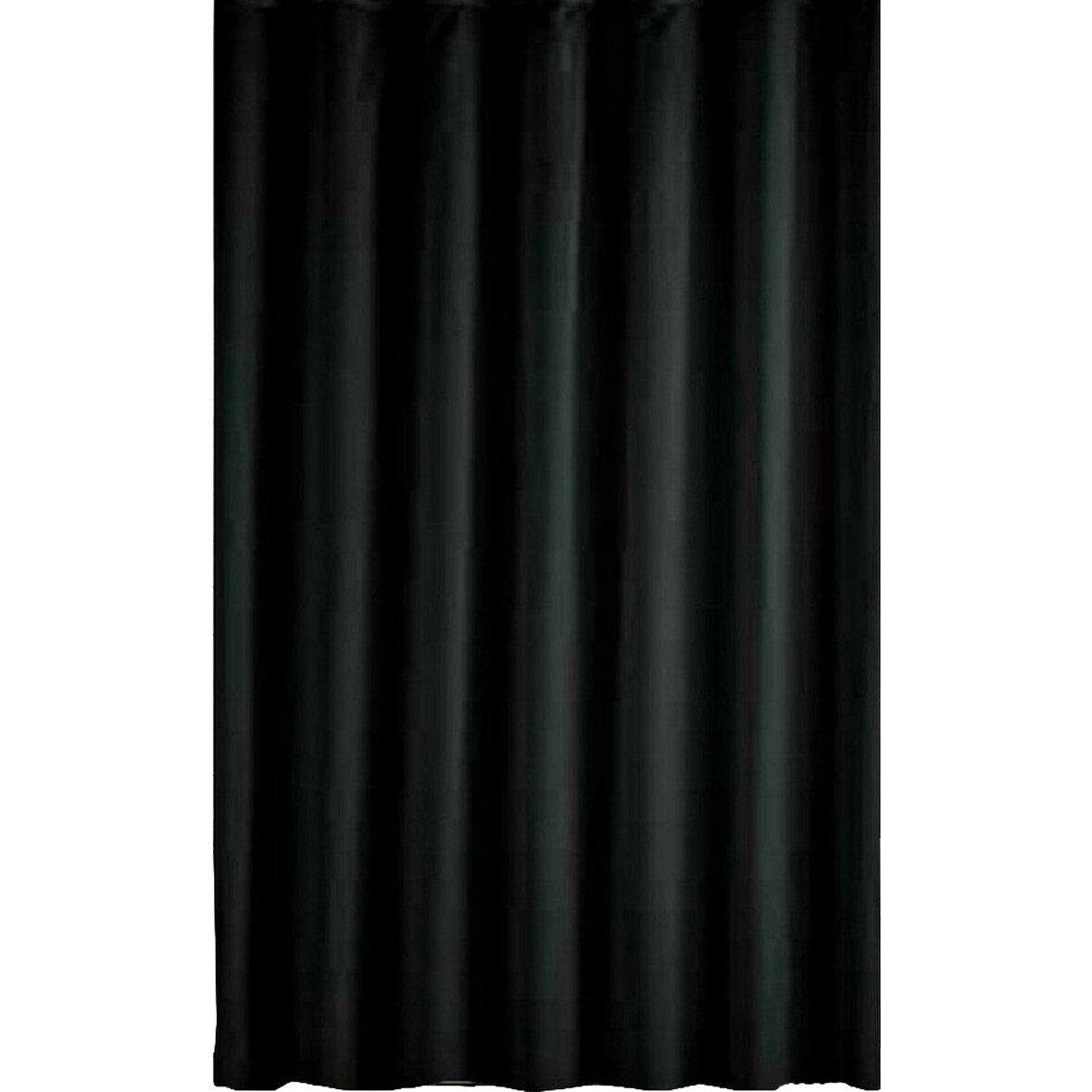 Textil Duschvorhang Uni Schwarz 180x200cm ink.12 Ringe
