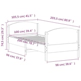thumbnail of vidaXL Massivholzbett ohne Matratze Weiß 100x200 cm Kiefernholz