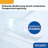 thumbnail of Exquisit Kühlschrank ohne Gefrierfach, 133 l, Energieklasse C, 3 Glasablagen, LED-Beleuchtung, wechselbarer Türanschlag, KS516-V-H-010C weiss