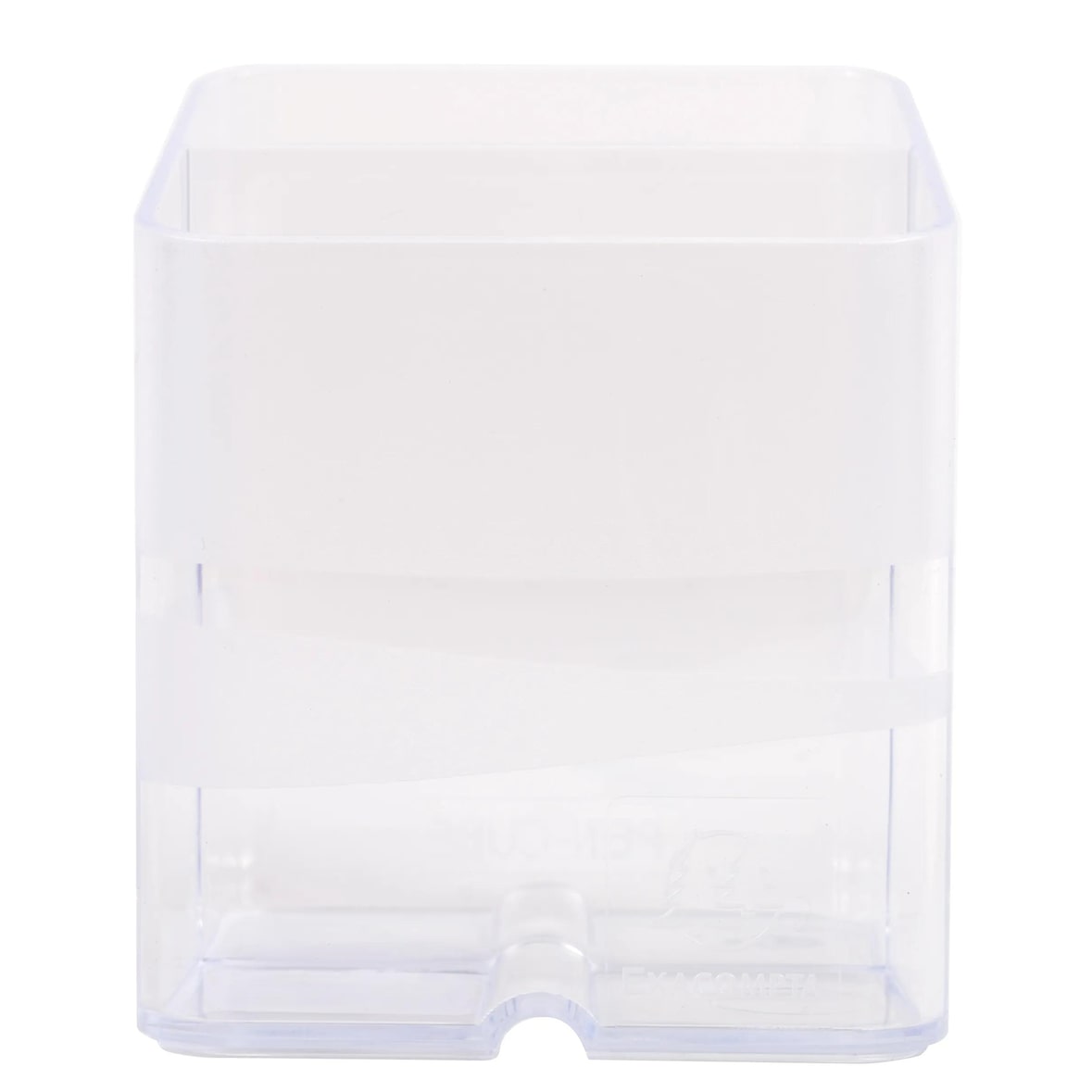 EXACOMPTA  Portapenne Pen-Cube  67723D, in resistente polistirolo, (PxlxAlt) 7,4x7,4x9,3 cm, gamma Office, Cristallo. Confezione da 10 pezzi.