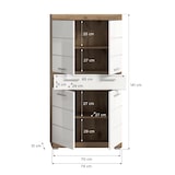 thumbnail of Wave Badschrank 4 Türen, 1 Schublade Weiß hochglanz, Eiche Dekor.