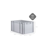 thumbnail of PROREGAL 10x Eurobox NextGen Grip mit Scharnierdeckel & roten Verschlüssen | HxBxT 32x40x60cm | 65 Liter | Griffe geschlossen | Verstärkter Boden