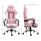 thumbnail of Vinsetto silla gaming reclinable silla gamer giratoria con reposacabezas reposapiés cojín lumbar altura ajustable para oficina estudio 64x67x119-127cm