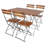 thumbnail of Biergarten Set Klapptisch + 4 Klappstühle klappbar Stahl Akazieholz 120x60cm