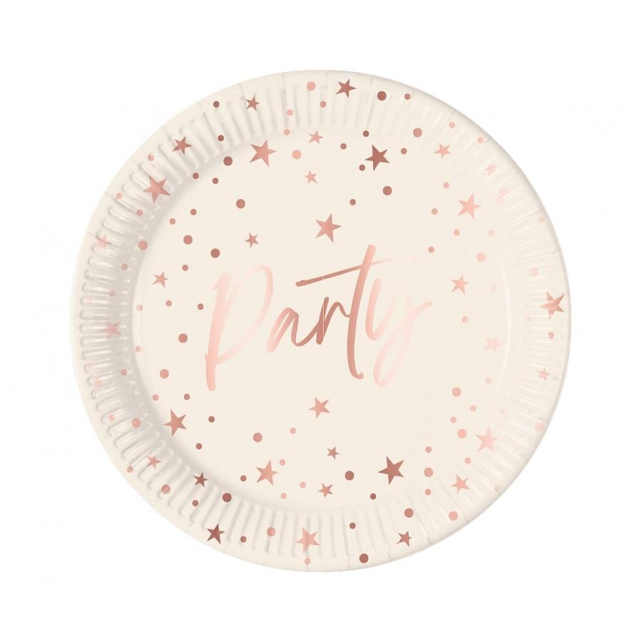 8 Teller Party roségold Pappe