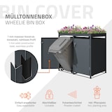 thumbnail of ML-Design Mülltonnenbox 4er mit Pflanzdach für 4 Mülltonnen, 240L 264x80x124cm Anthrazit, Stahl, wetterfest, Abschließbare Mülltonnenverkleidung mit