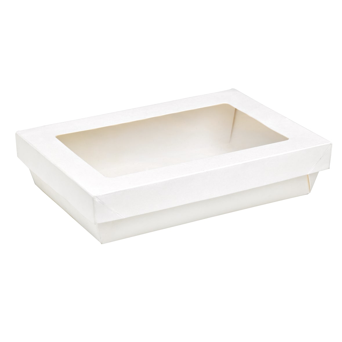 PACKNWOOD - 200uds - Caja rectangular blanca con tapa ventana 225x155x50mm - 210KARECWH2215