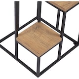 thumbnail of Metalen Plantentafel met Houten Etagères - 34 x 34 x 67 cm - Plantenrek - Tuin Etagere - Plantenzuil - Vierkant