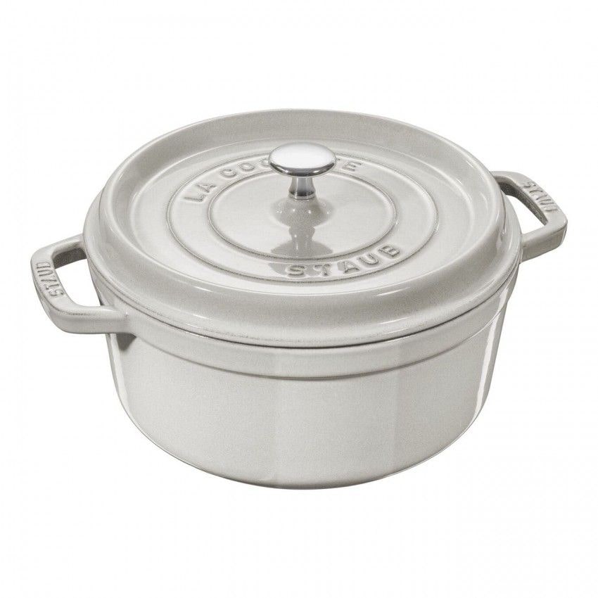 Cocotte Redonda Staub De 18 Cm, 1.7 L, Color Blanco Trufa