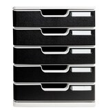 thumbnail of Exacompta 301014D 1x Modulo Ablagebox mit 5 Schubladen, ideal für Dokumente DIN A4, grau/schwarz