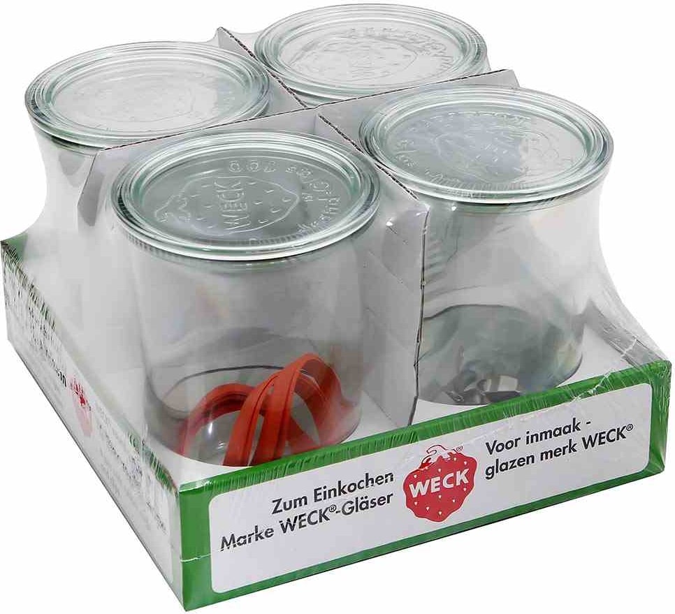 Weck Sturzform-Glas 4er-Tray 3/4 l