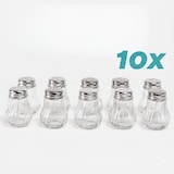 thumbnail of Relaxdays Salz- und Pfefferstreuer, 10er Set, 50 ml, Salzstreuer Deckel, HD 6,5x5 cm, Glas, Eisen, transparent/silber